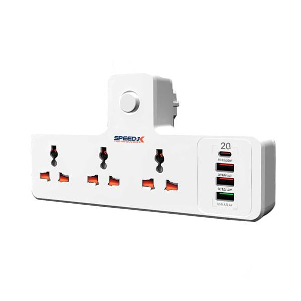 New 304puc Premium Portable Power Strip 3socket+3usb+1type-c Port