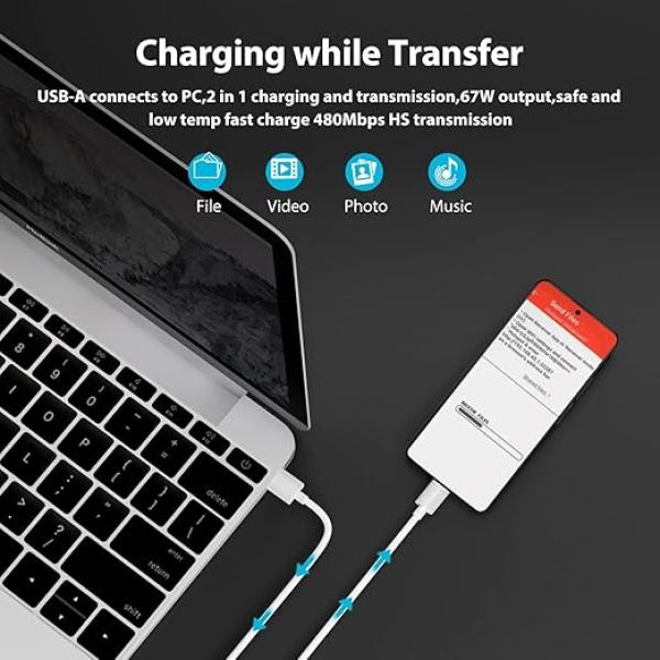 Xiaomi 67W EU Plug Qc3.0 Fast Quick Wall Turbo Charger With Cable