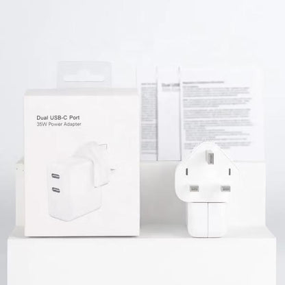 Iphone 35W Uk 3 Pin Dual Type C Fast Charging PD Adapter