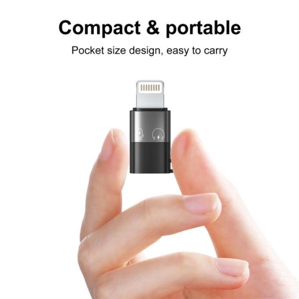 USB-C To Lightning OTG Audio Adapter For Mic & Phone
