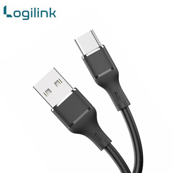 Logilink USB To Type C Silicone Fast Charging Data Cable 1m (1 Year Warranty) Black