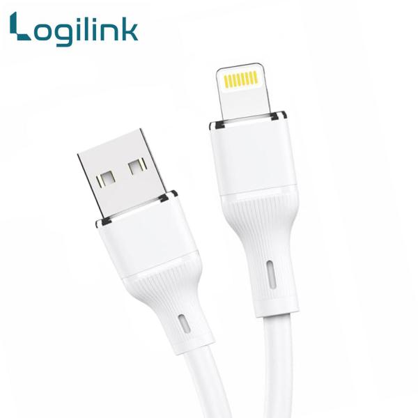 Logilink USB To Lightning Silicone Fast Charging Data Cable 1m (1 Year Warranty) White