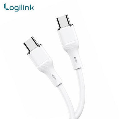 Logilink Type C To Type C Silicone Fast Charging Data Cable 1m (1 Year Warranty) White