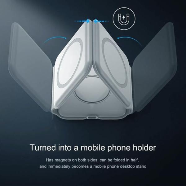 3 In 1 15W Fast Wireless Magnetic Charging Pad For Iphone, Airpods, Smartwatch