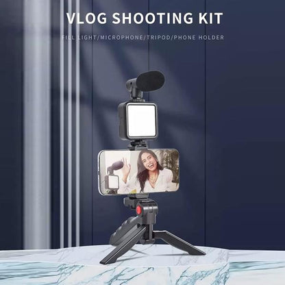 Ay-49 Video Making Kit Vlogging Tripod Triple Band Light