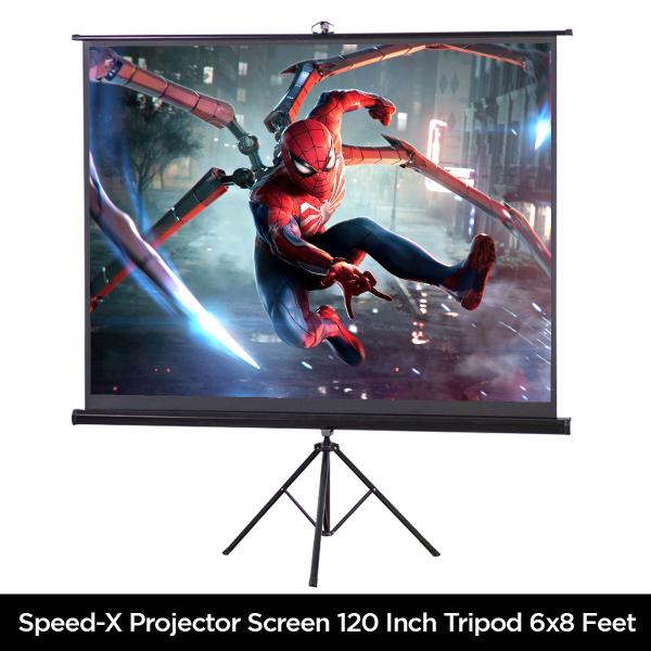 Projector Screen 120 Inch Tripod Portable 6x8 Feet 4:3mw