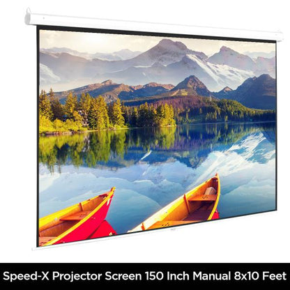 Projector Screen 150 Inch Manual 8x10 Feet 4:3mw