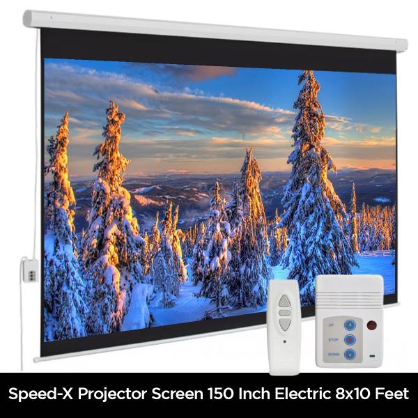 Projector Screen 150 Inch Electric Mortorised 8x10 Feet 4:3mw Speed-x