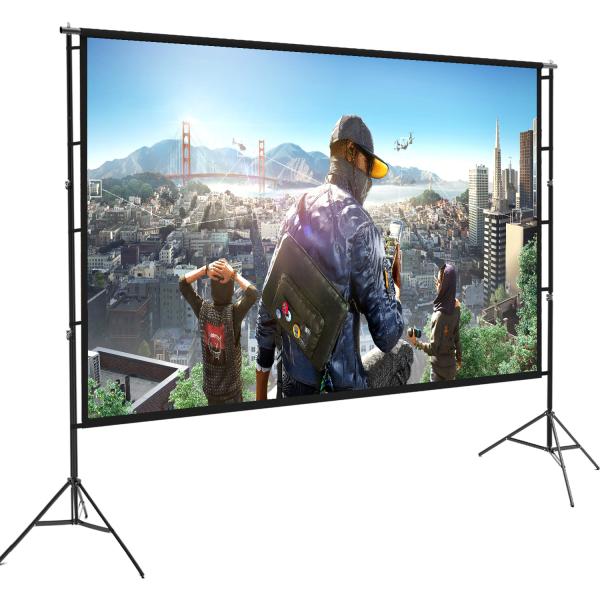 Projector Screen 150 Inch Tripod Potable Double Stand 8x10 Feet 4:3mw