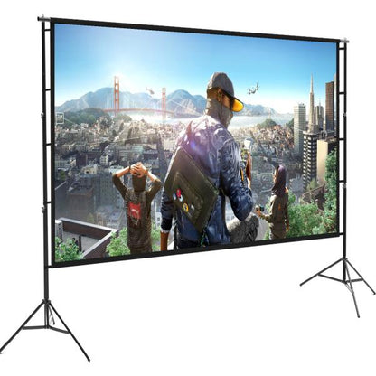 Projector Screen 150 Inch Tripod Potable Double Stand 8x10 Feet 4:3mw