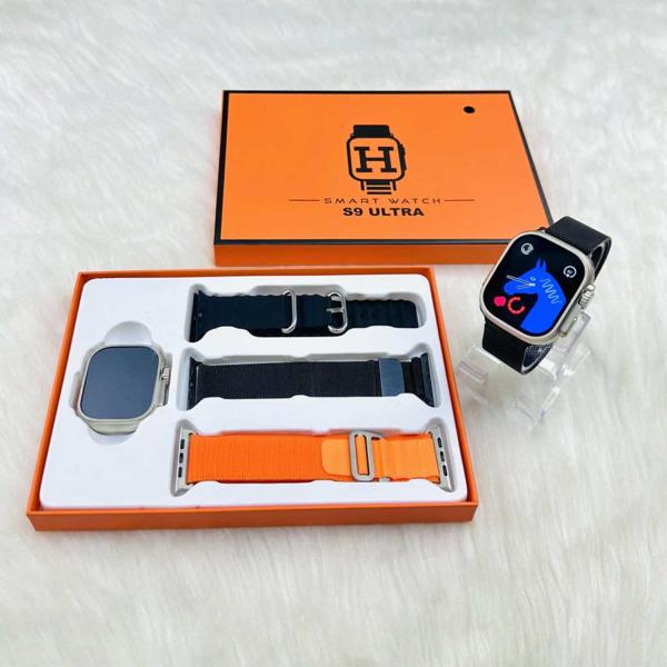 S9 Ultra 49mm (3 Straps) Smart Watch Series 9 With Metal Milanese Stra