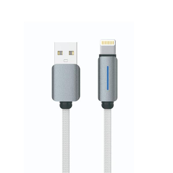 Logilink USB To Lightning Nylon Fast Charging Data Cable With Light 1m (1 Year Warranty) White