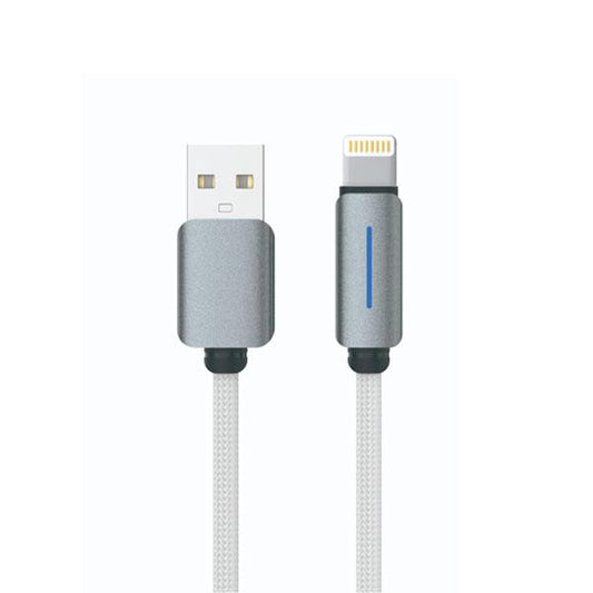 Logilink USB To Lightning Nylon Fast Charging Data Cable With Light 1m (1 Year Warranty) White