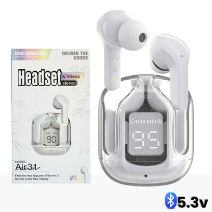 Air 31 Tws Original With Big Packing Transparent Earbuds Bluetooth 5.3