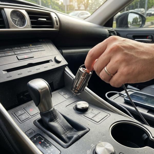 SX-C41 Mini 48W PD + QC Dual-port Aluminium Car Charger