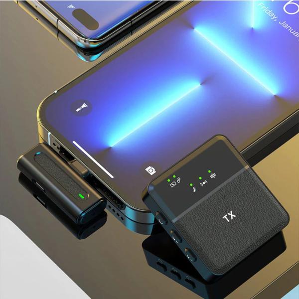 SX8 2 In 1 Type-c/iphone Single Professional Lavalier Wireless Microphone For Interview, Vlog, Live Mic Noise Reduction