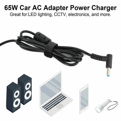 65W HP Laptop Car Charger 4.5x3.0mm 19.5V 3.33a Blue Pin With USB Port