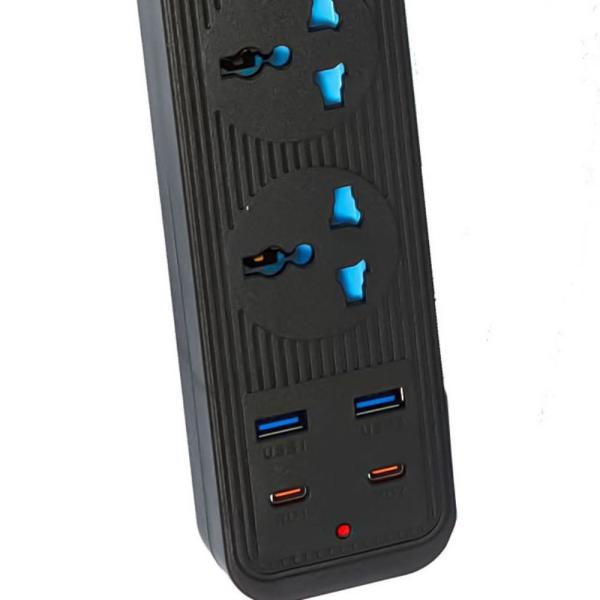 504pu Speed-x Premium Portable Power Strip 5socket+2usb Port+2 Type C