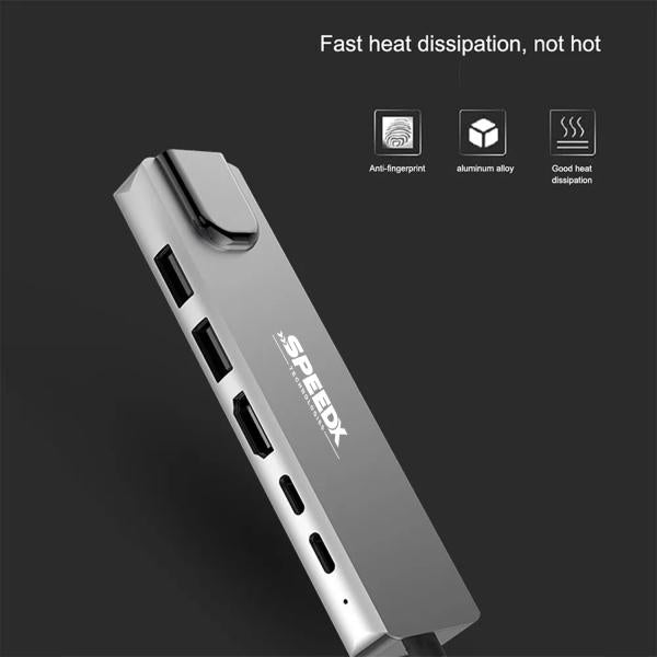 (sp-tc601) 6 In 1 Multi-port Type C 4K HDMI USB 3.0 Converter Good Ic Big Packing