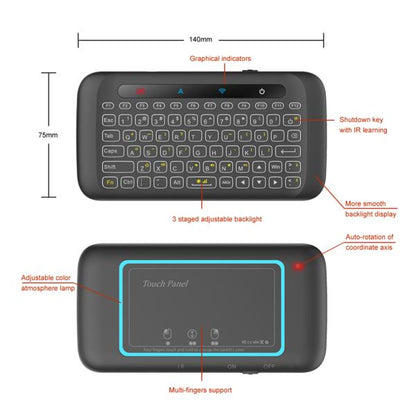 H20 Universal Mini Backlight Touchpad Wireless Keyboard Air Mouse Cont