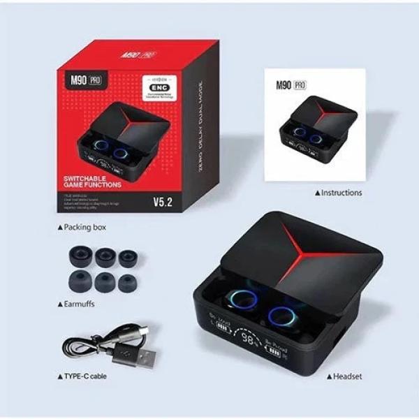 M90 Pro Earbuds Tws Bluetooth 5.2 Headphones Touch Control Earphones L