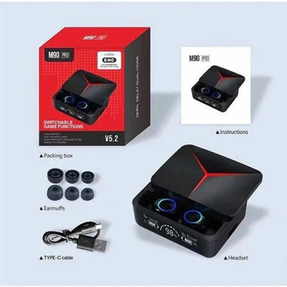 M90 Pro Earbuds Tws Bluetooth 5.2 Headphones Touch Control Earphones L