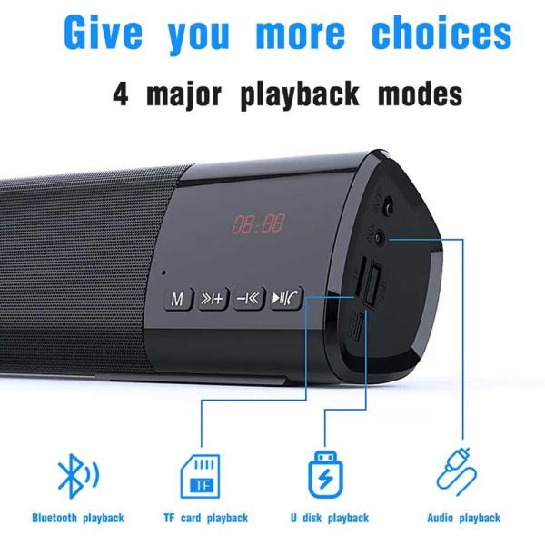 Kisonli Wireless Bluetooth Clock Speaker Led-800