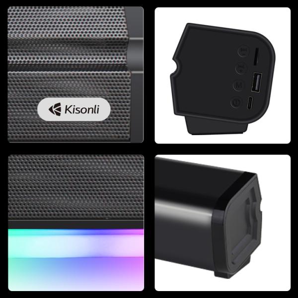 Kisonli LED-802 RGB Wireless Bt 5.3 Modern Retro Design Soundbar