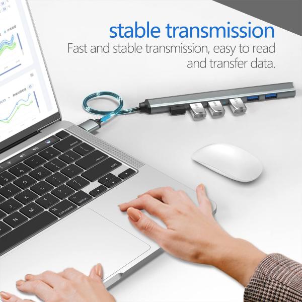 SP-UH307AL 7 Port USB 3.0 Ultra Slim Portable Hub Aluminum Alloy