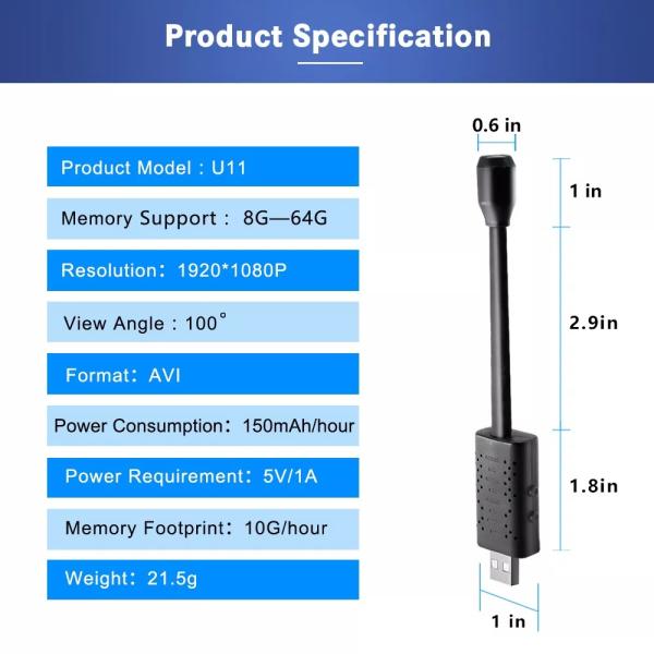 Usb Gnoose Neck Wifi Camera V380 Pro App Hd 1080p 2mp