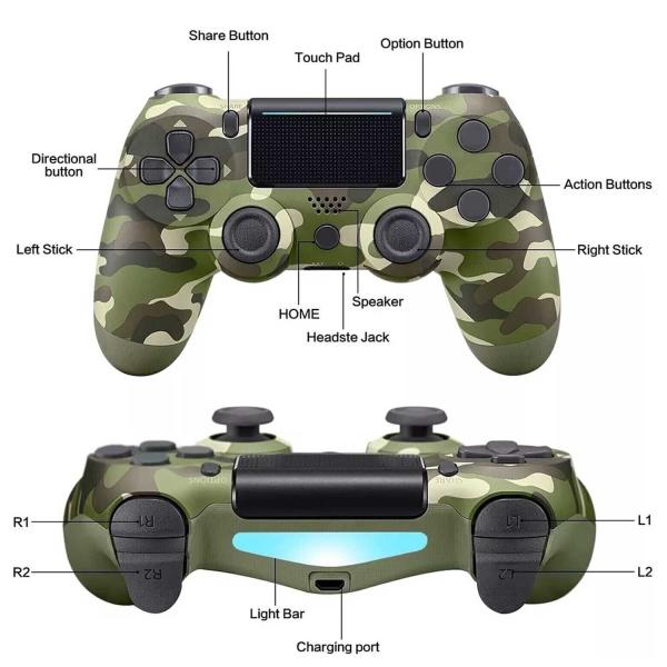 Ps4 Camo Green Dualshock4 Wireless Game Controller