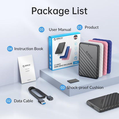 Orico 25pw1-u3 2.5 Inch USB 3.0 Micro-b Hard Drive Enclosure