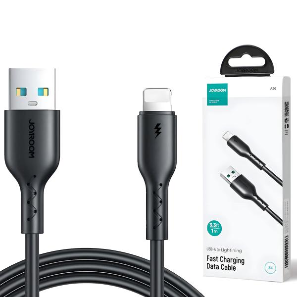Joyroom SA26-AL3 Flash-charge Series 3a Fast Charging Data Cable (usb-a To Lightning) 1m-black