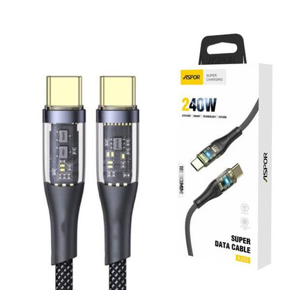Aspor A153 240W Type C To Type C PD Fast Charging data Cable 1.8m