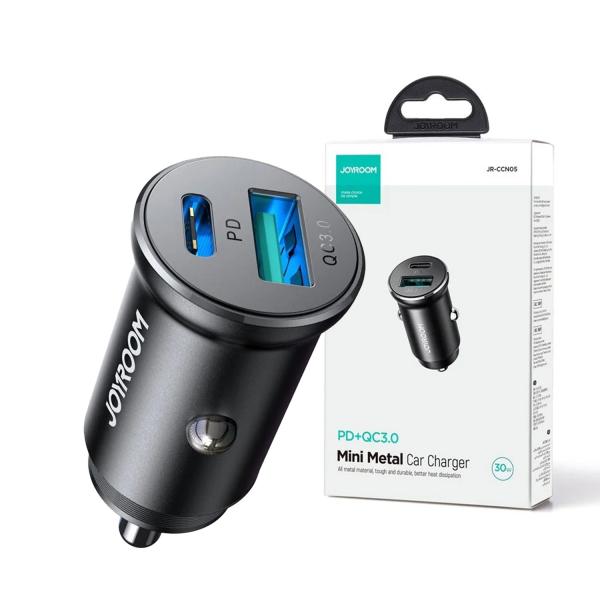 Joyroom CCN05 Mini 30W USB + Type-C Fast Charging (pd+qc3.0) Car Charger