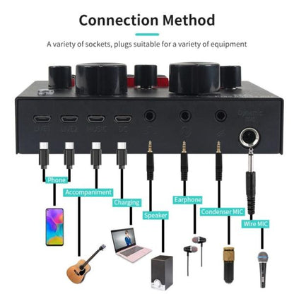 V8 BM-800 Podcast Mic Set With Live Sound Card,condenser Microphone With Rechargeable 12 Kinds Of Auxiliary Background F