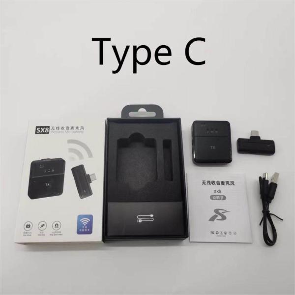 SX8 Type-C Single Professional Lavalier Wireless Microphone For Interview, Vlog, Live Mic Noise Reduction