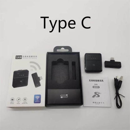 SX8 Type-C Single Professional Lavalier Wireless Microphone For Interview, Vlog, Live Mic Noise Reduction