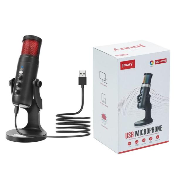 Jmary MC-PW9 RGB Professional USB Microphone For Podcasting With Noise Reduction
