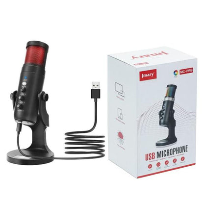 Jmary MC-PW9 RGB Professional USB Microphone For Podcasting With Noise Reduction