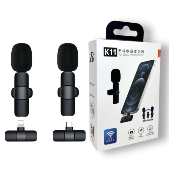 K11 2 In 1 Collar Wireless Microphone Iphone/android & Type C Supporte