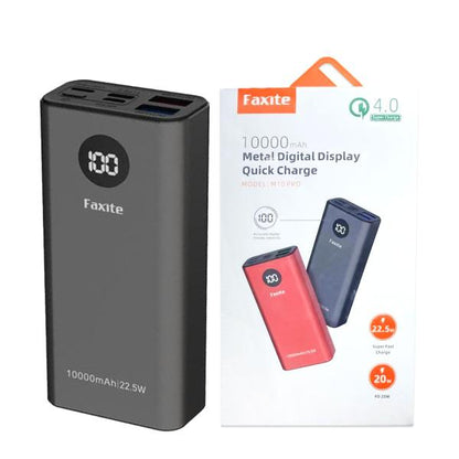 Faxite M10PRO 10000mAh 22.5W Metal Digital Display Quick Charge 4.0 Power Bank