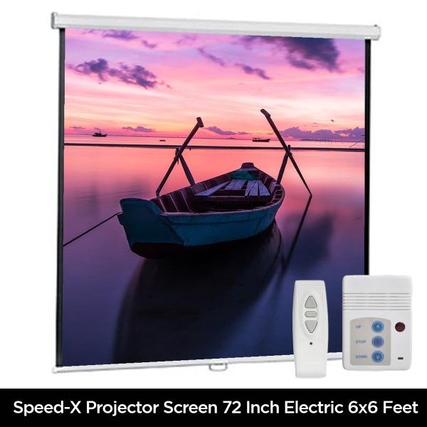 Projector Screen 72 Inch Electric Motorised 6x6 Feet 1:1mw
