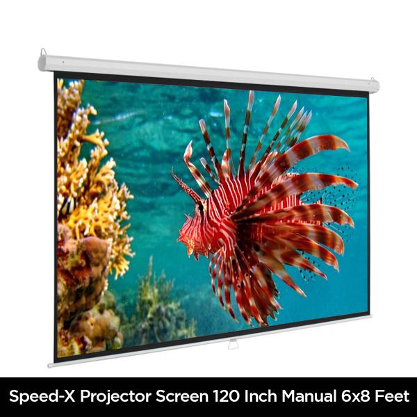 Projector Screen 120 Inch Manual 6x8 Feet 4:3mw Speed-x (fine Quality