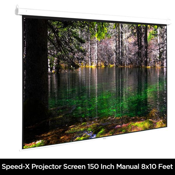 Projector Screen 150 Inch Manual 8x10 Feet 4:3mw