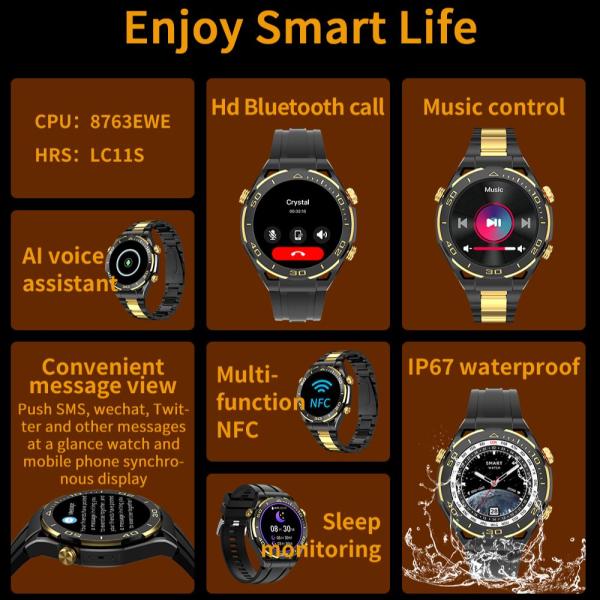Js Ultimate2 1.53 Inch Bt Call Smart Watch Rdfit App With 2 Straps (si