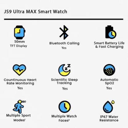 Js9 Ultra Max 2.12 Inch Amoled Screen Smart Watch Ultra 49mm Men Serie