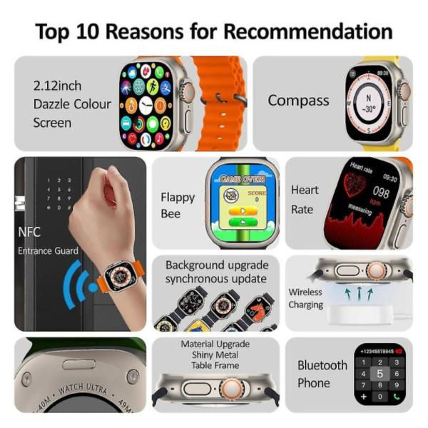 Hk8 Pro Max 2.12 Inch Amoled Screen Smart Watch Ultra 49mm Men Series