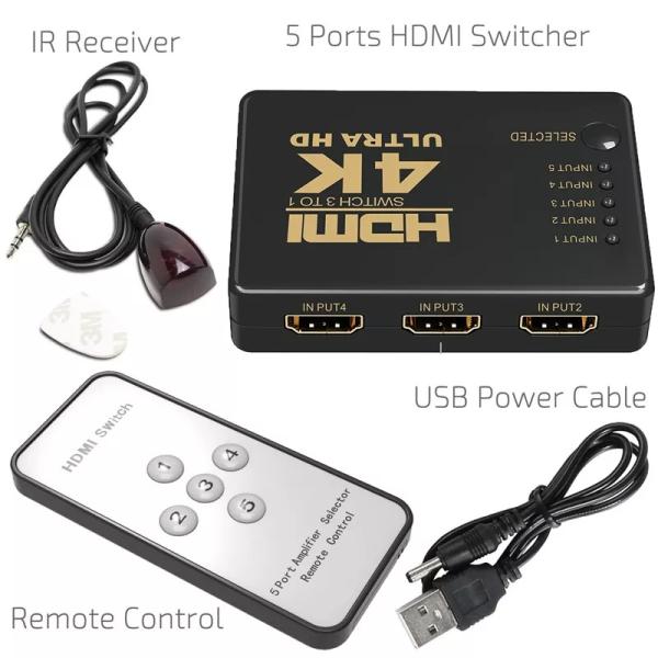 Hdmi Switch 5 Port 2k/4k