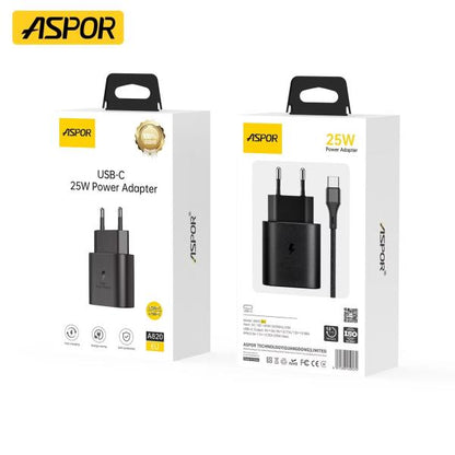 Aspor A820EU 25W USB-C Fast Charging Power Adapter